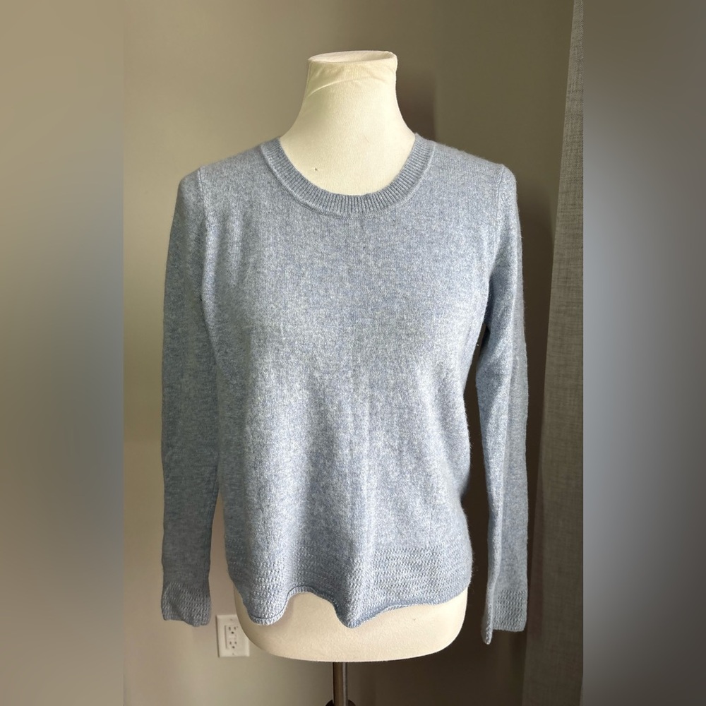 Oats Cashmere By Debra Hayburn 100% Cashmere Sweater In Powder Blue Size S
